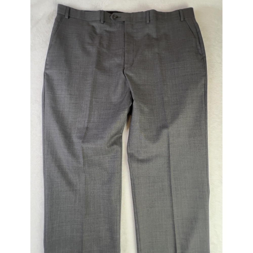Wool Dress Pants Mens‎ 42 Gray 100% Wool Flat Front Slacks Office Business